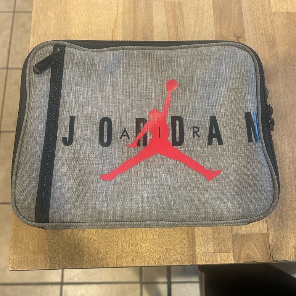 Jordan Men's Gray Toiletry Bag with Red Logo